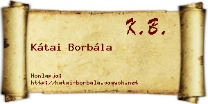 Kátai Borbála névjegykártya